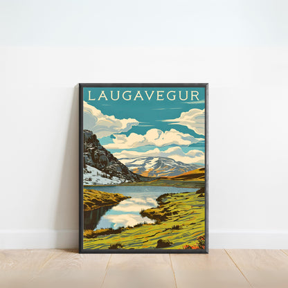 Laugavegur Vintage Travel Poster - Epic Trail of Iceland