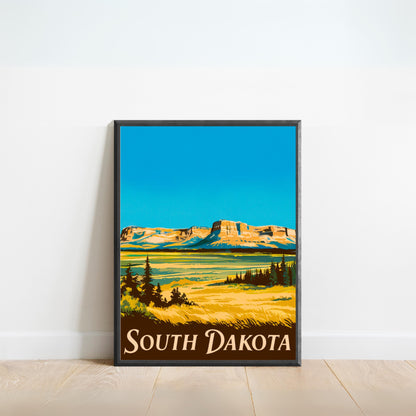 South Dakota Vintage Travel Poster