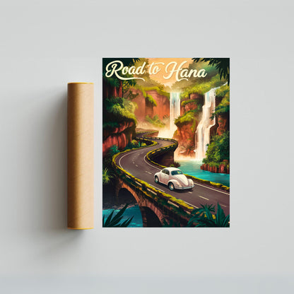 Road to Hana Vintage Travel Poster