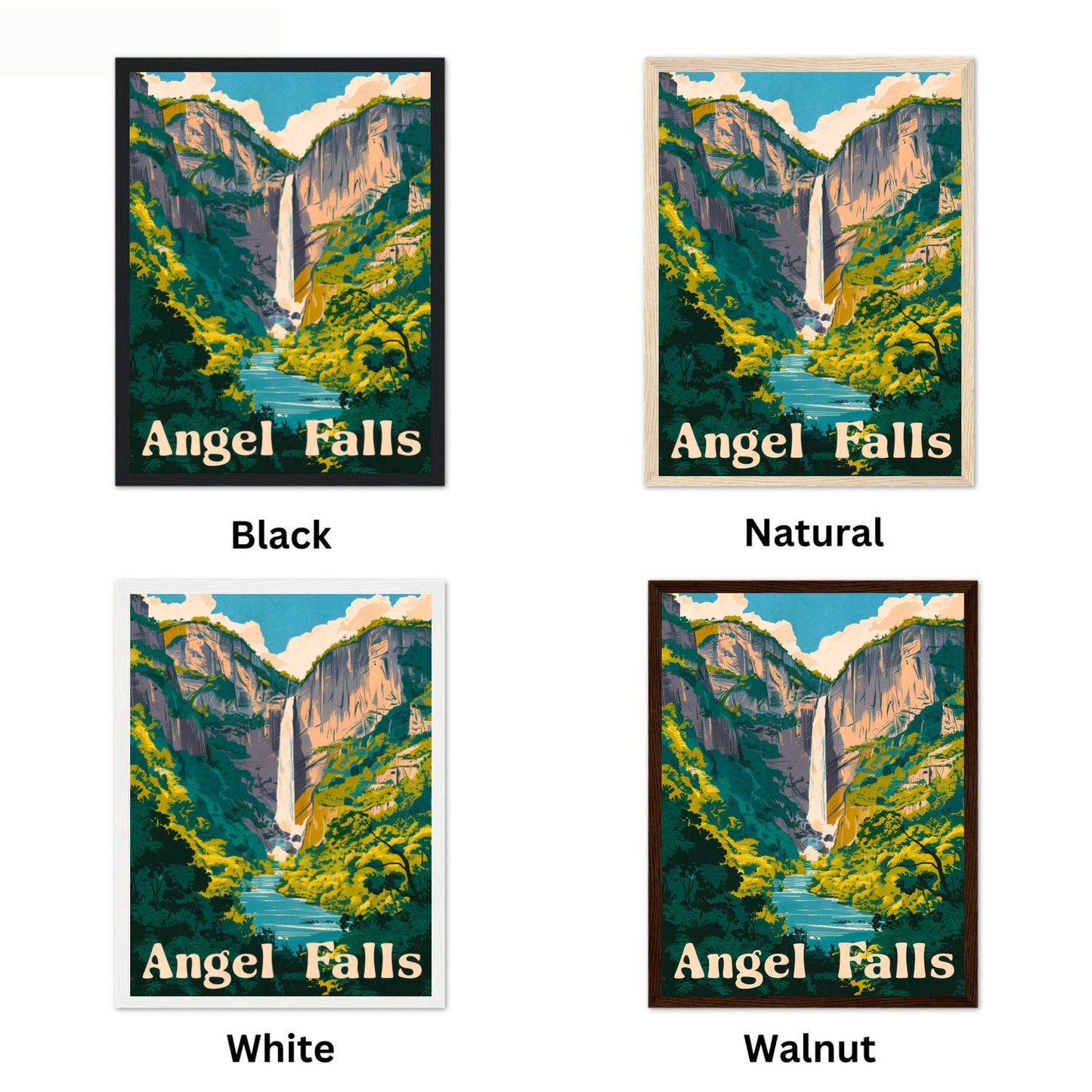 Angel Falls Vintage Travel Poster - Untamed Nature