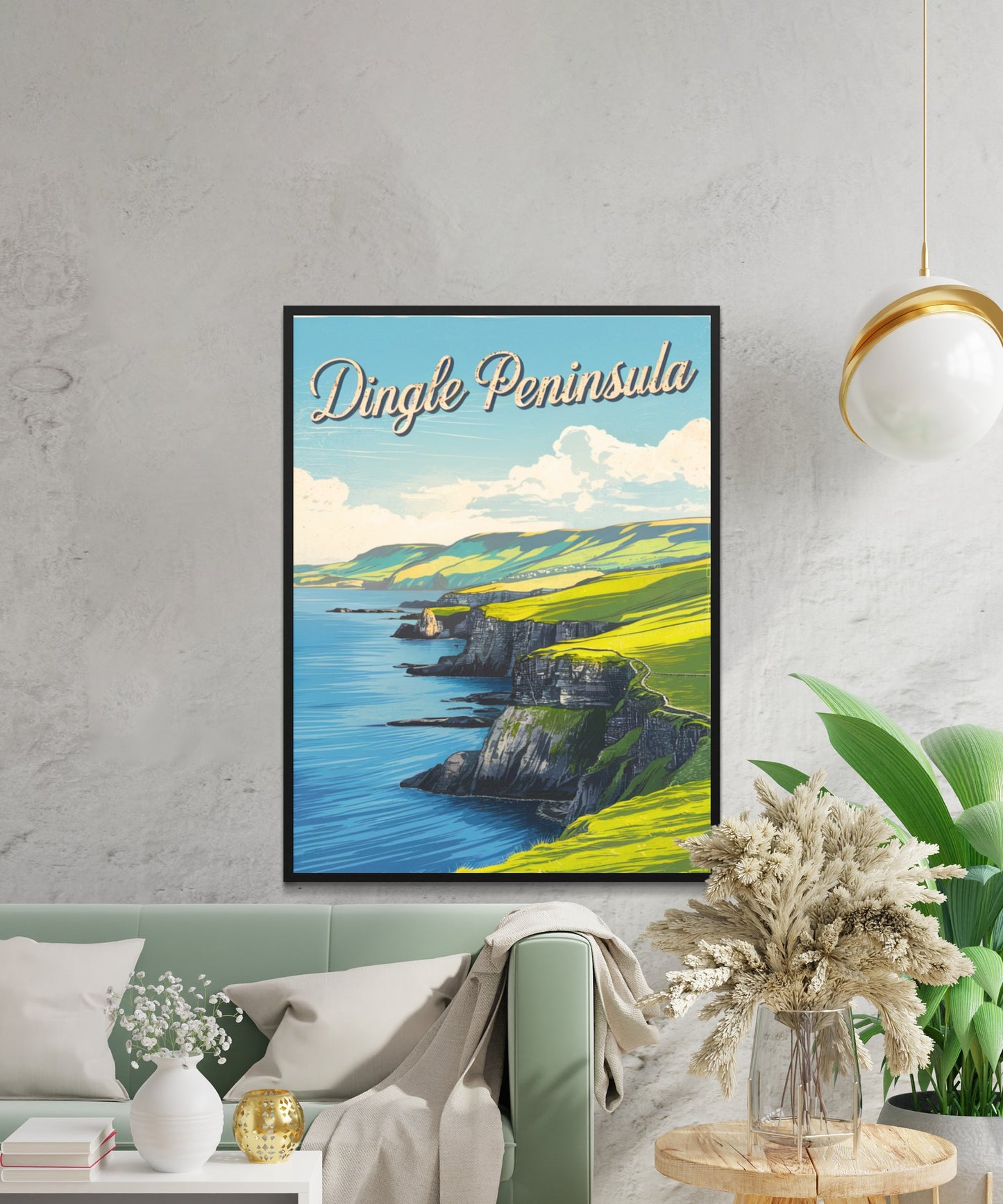 Dingle Peninsula Vintage Travel Poster - Green Spaces