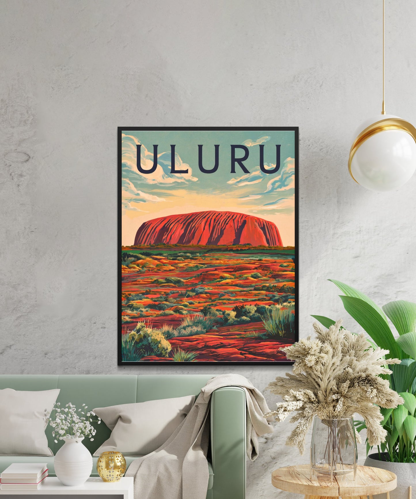 Uluru Rocks Vintage Travel Poster - Ayers Rock