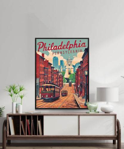 Philadelphia Vintage Travel Poster