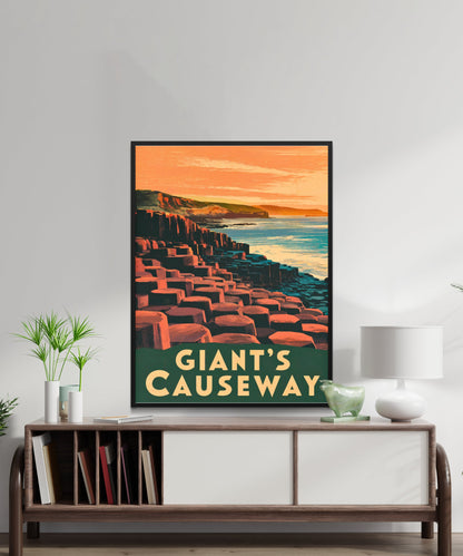 Giant's Causeway Vintage Travel Poster - Timeless Irish Legend