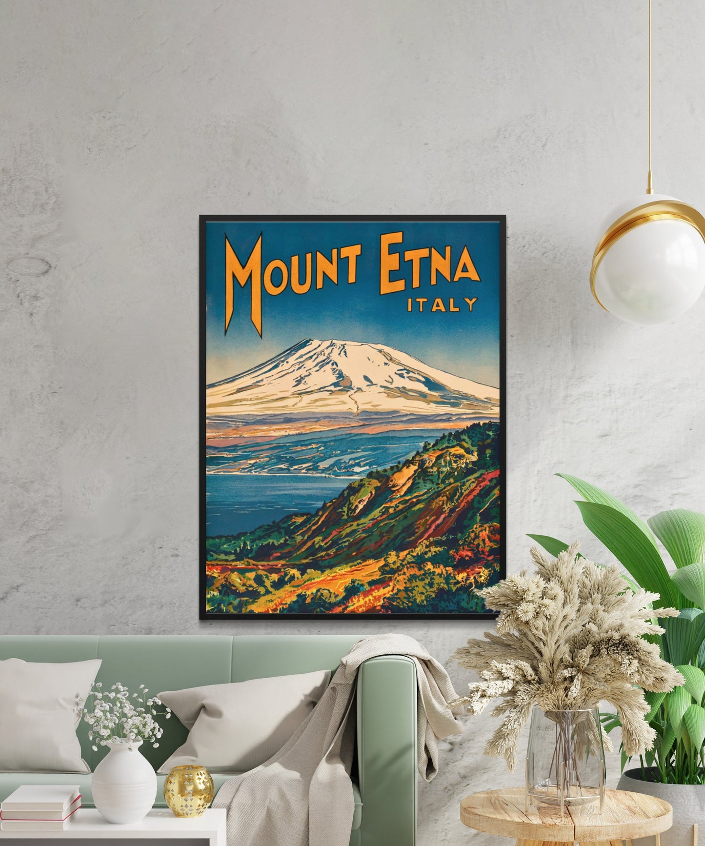 Mount Etna Vintage Travel Poster - Timeless Sicilian Volcano