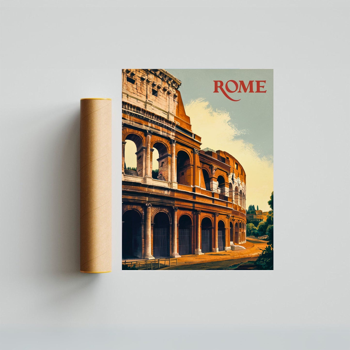 Rome Vintage Travel Poster - Ancient Splendor