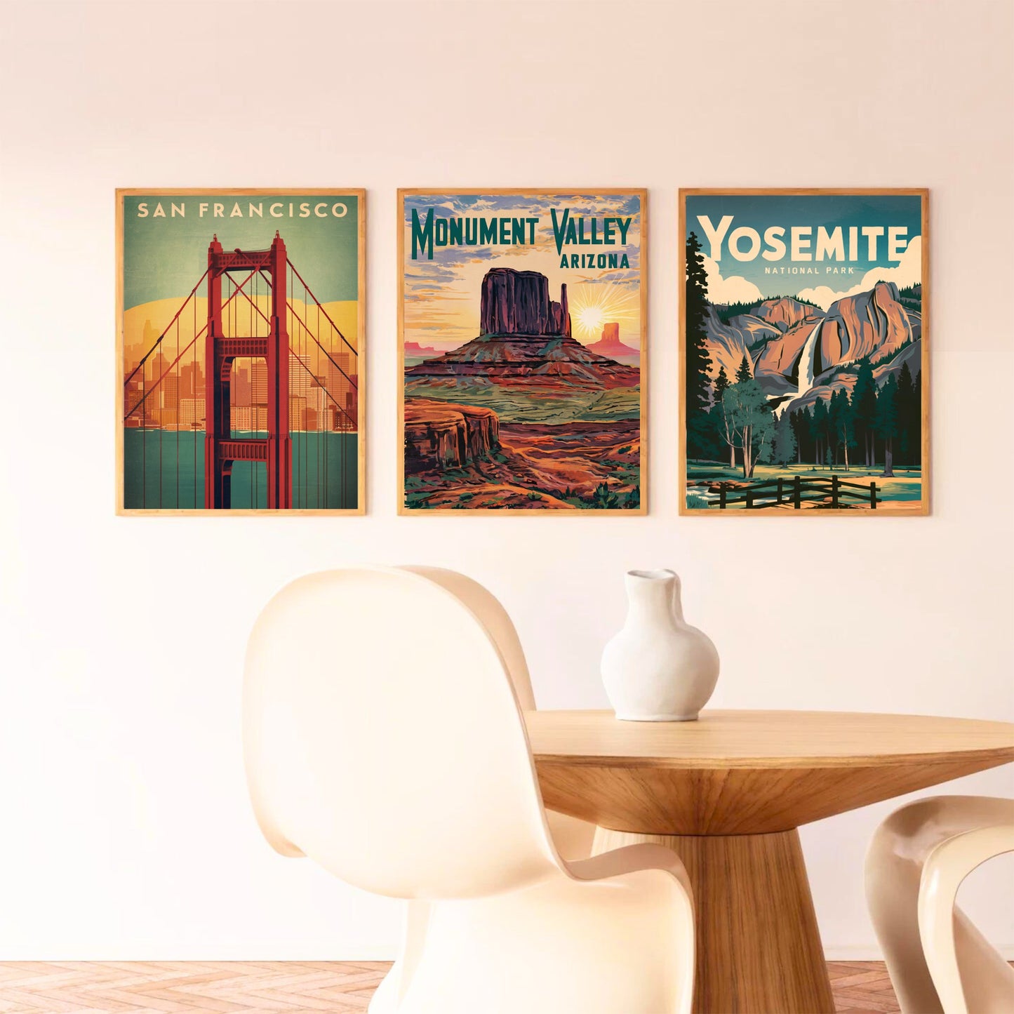 Monument Valley Vintage Travel Poster  - Iconic Red Rock Landscapes