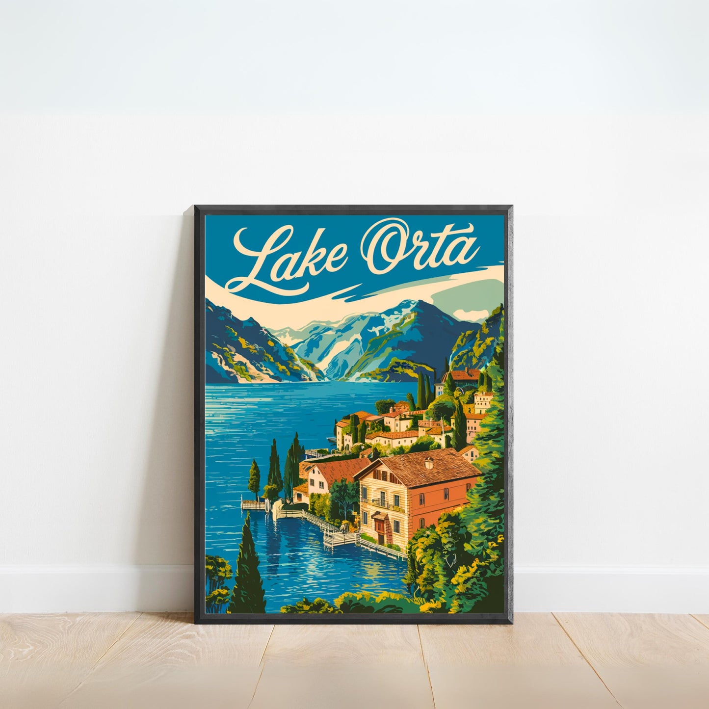 Lake Orta Vintage Travel Poster - Tranquil Waters