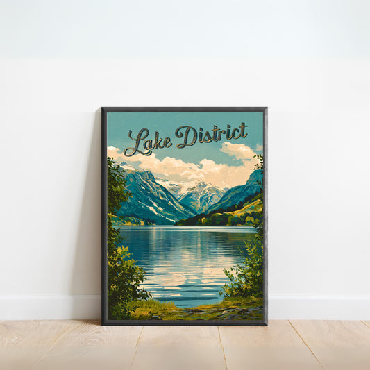 Lake District Vintage Travel Poster  - Nature's Retreat