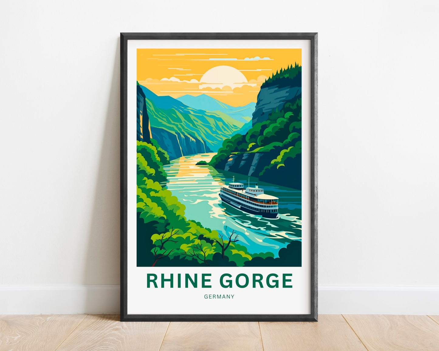 Rhine Gorge Travel Poster