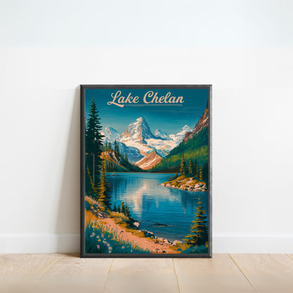 Lake Chelan Vintage Travel Poster