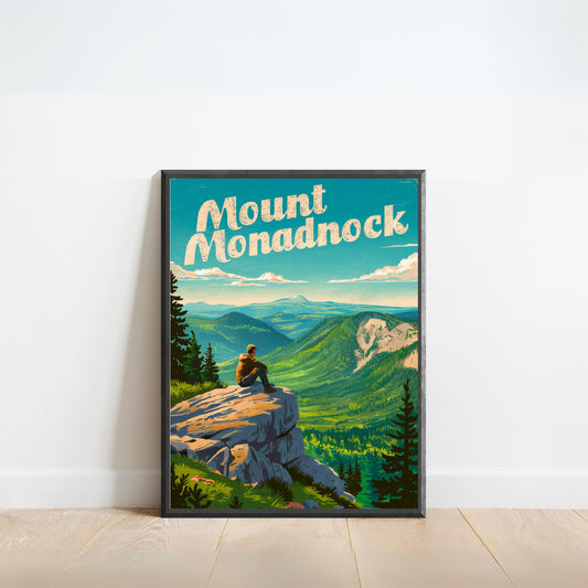 Mount Monadnock Vintage Travel Poster - Mountain Getaway