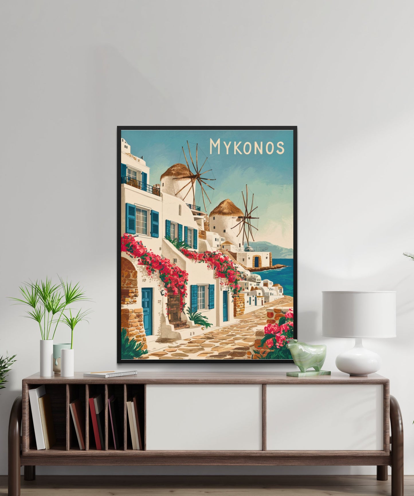 Mykonos Vintage Travel Poster