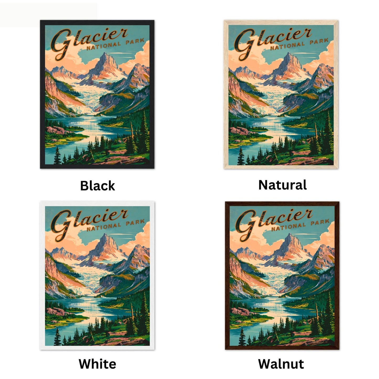 Glacier National Park Vintage Travel Poster - Peaks, Lakes, and Pristine Wilderness