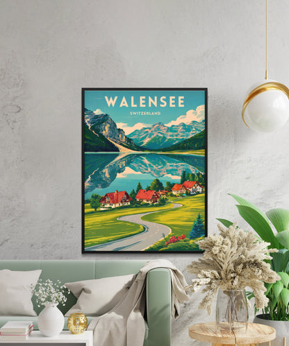 Walensee Vintage Travel Poster