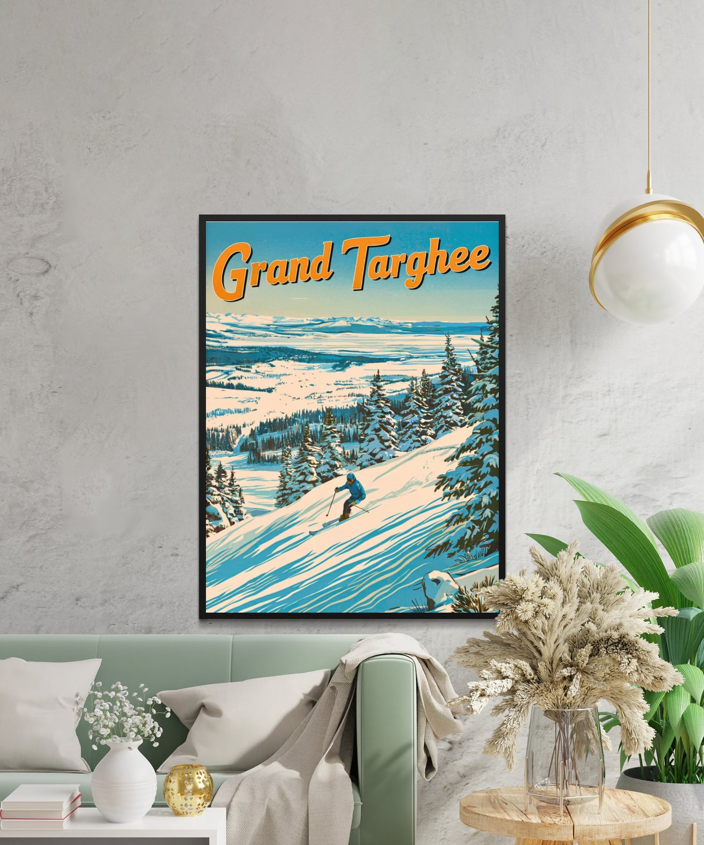 Grand Targhee Vintage Travel Poster - Mountain Ski Adventure