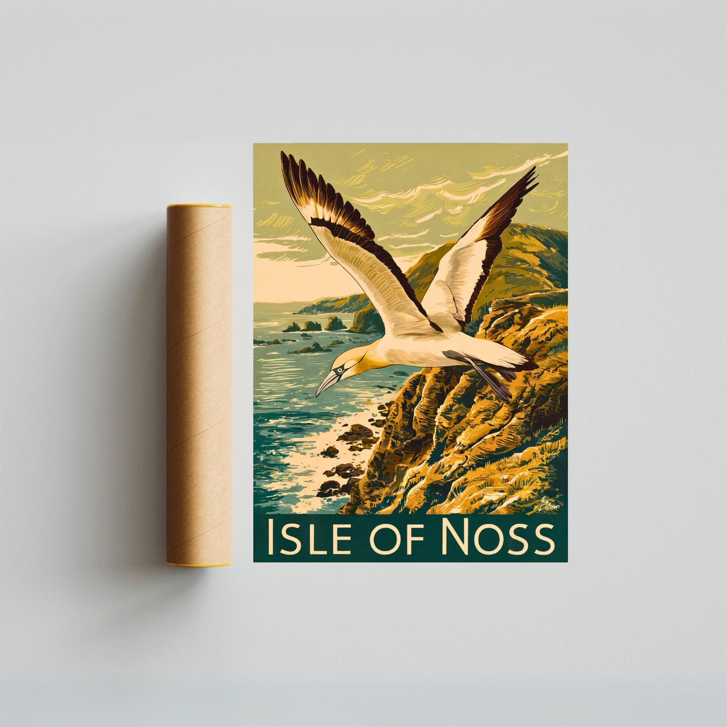 Isle of Noss Vintage Travel Poster