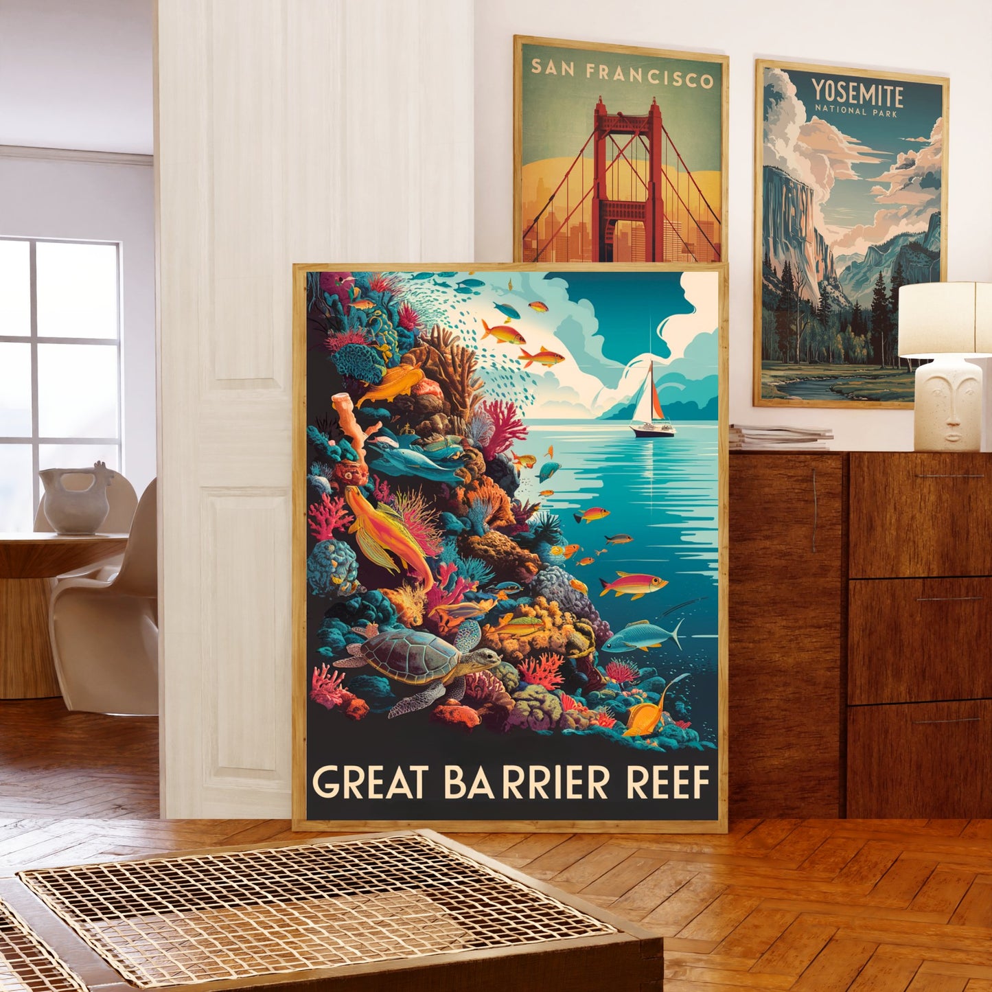 Great Barrier Reef Vintage Travel Poster - Beautiful Views