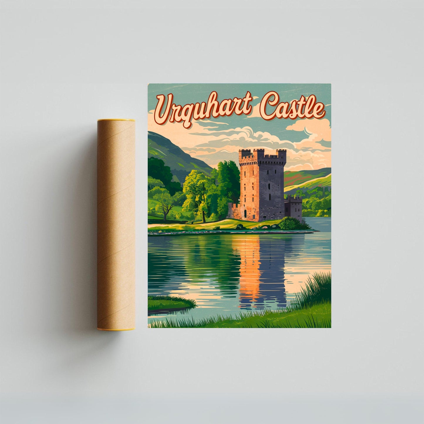 Urquhart Castle Vintage Travel Poster - Rugged Beauty