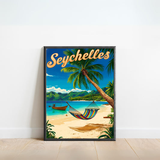 Seychelles Vintage Travel Poster