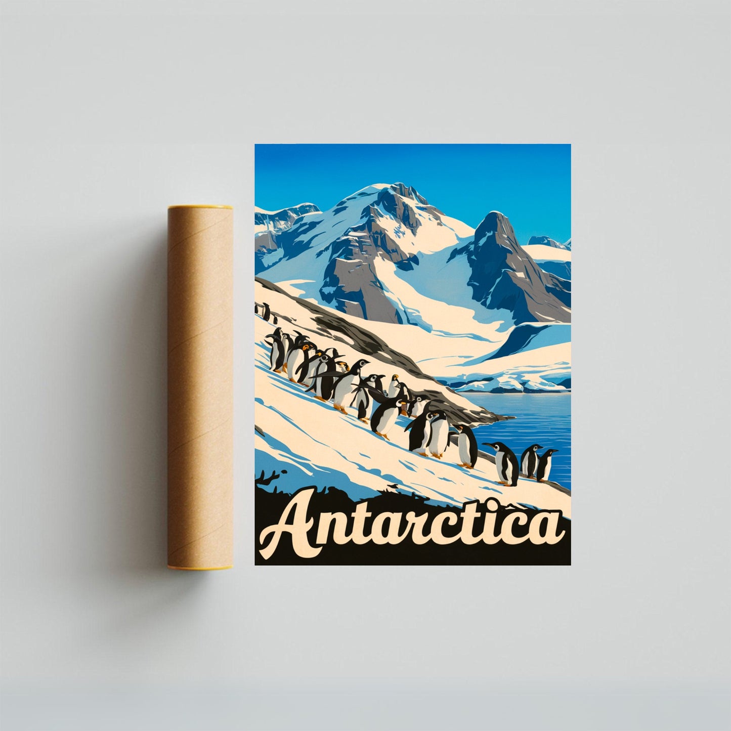 Antarctica Vintage Travel Poster