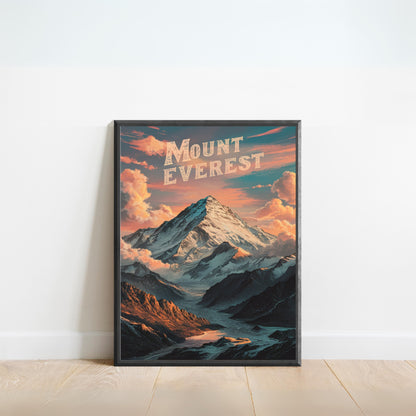 Mount Everest Vintage Travel Poster