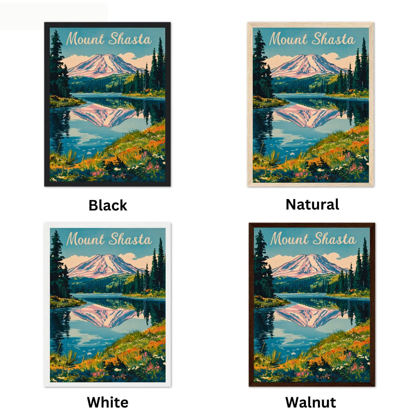 Mount Shasta Vintage Travel Poster