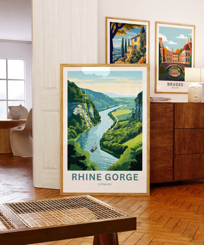 Rhine Gorge Travel Poster