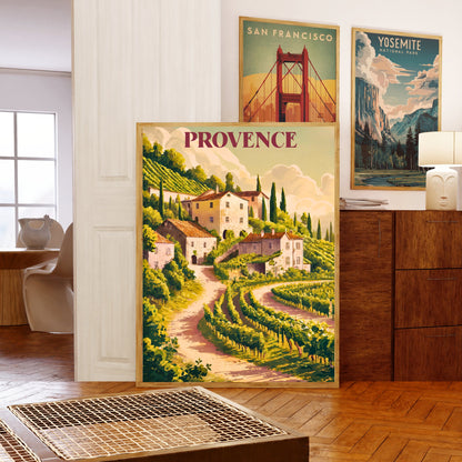 Provence Rocks Vintage Travel Poster - Charm of Southern France