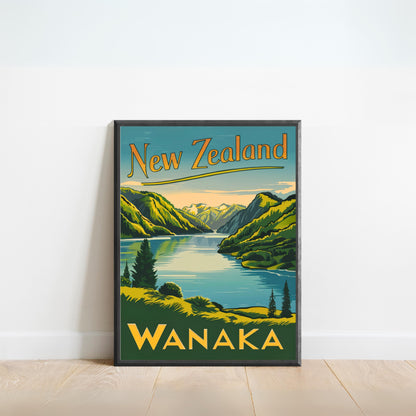 New Zealand Vintage Travel Poster  - Nature's Masterpiece