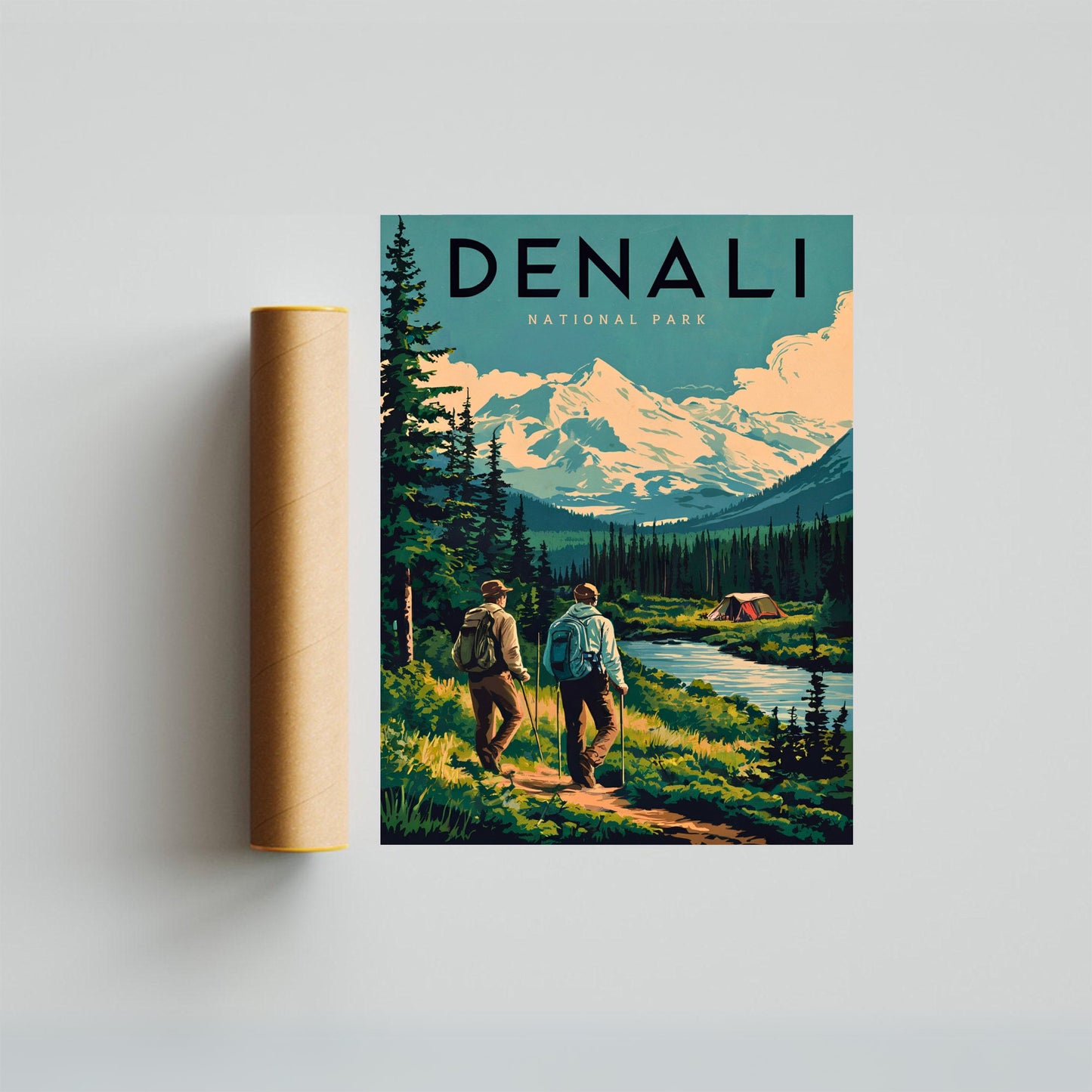 Denali Vintage Travel Poster - National Park