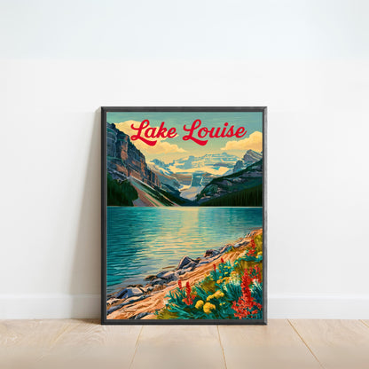 Lake Louise Vintage Travel Poster - Retro Reflections