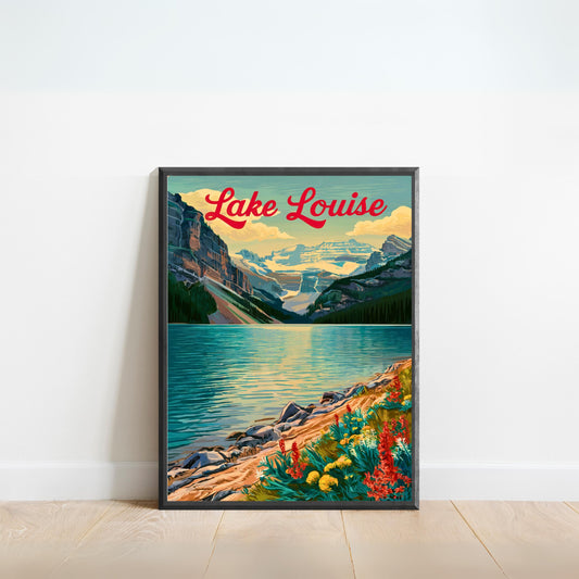 Lake Louise Vintage Travel Poster - Retro Reflections