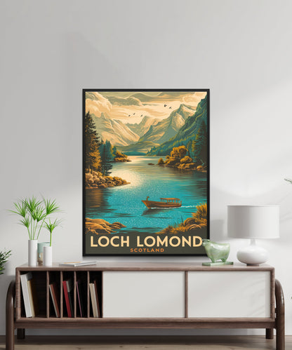 Loch Lomond Vintage Travel Poster