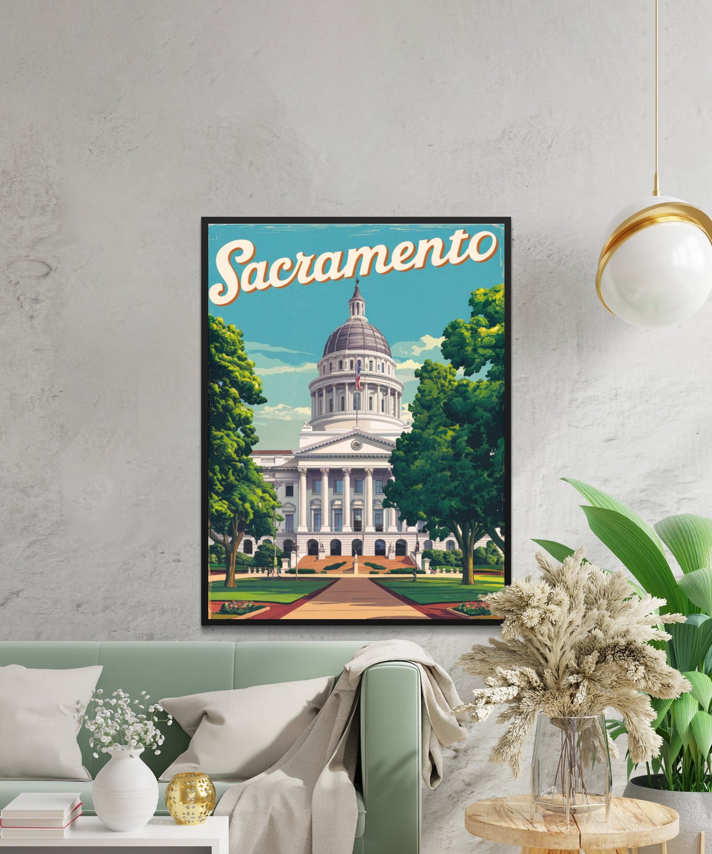 Sacramento Vintage Travel Poster