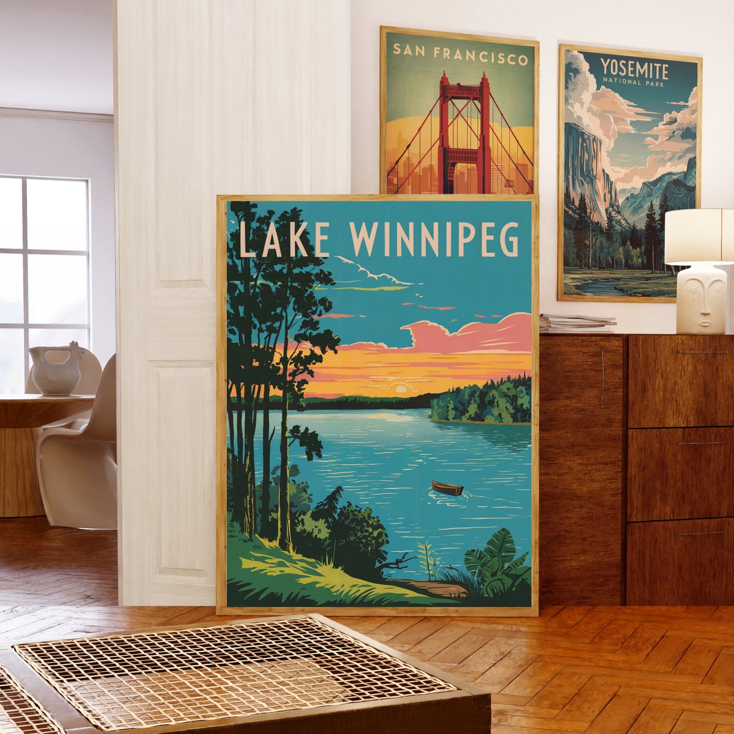 Lake Winnipeg Vintage Travel Poster - Timeless Northern Waters