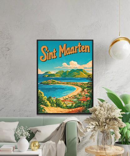 Sint Maarten Vintage Travel Poster - Island of Sun and Culture