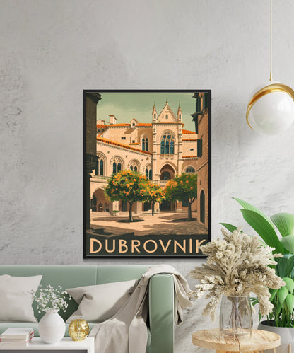 Dubrovnik Vintage Travel Poster - Timeless Adriatic Gem