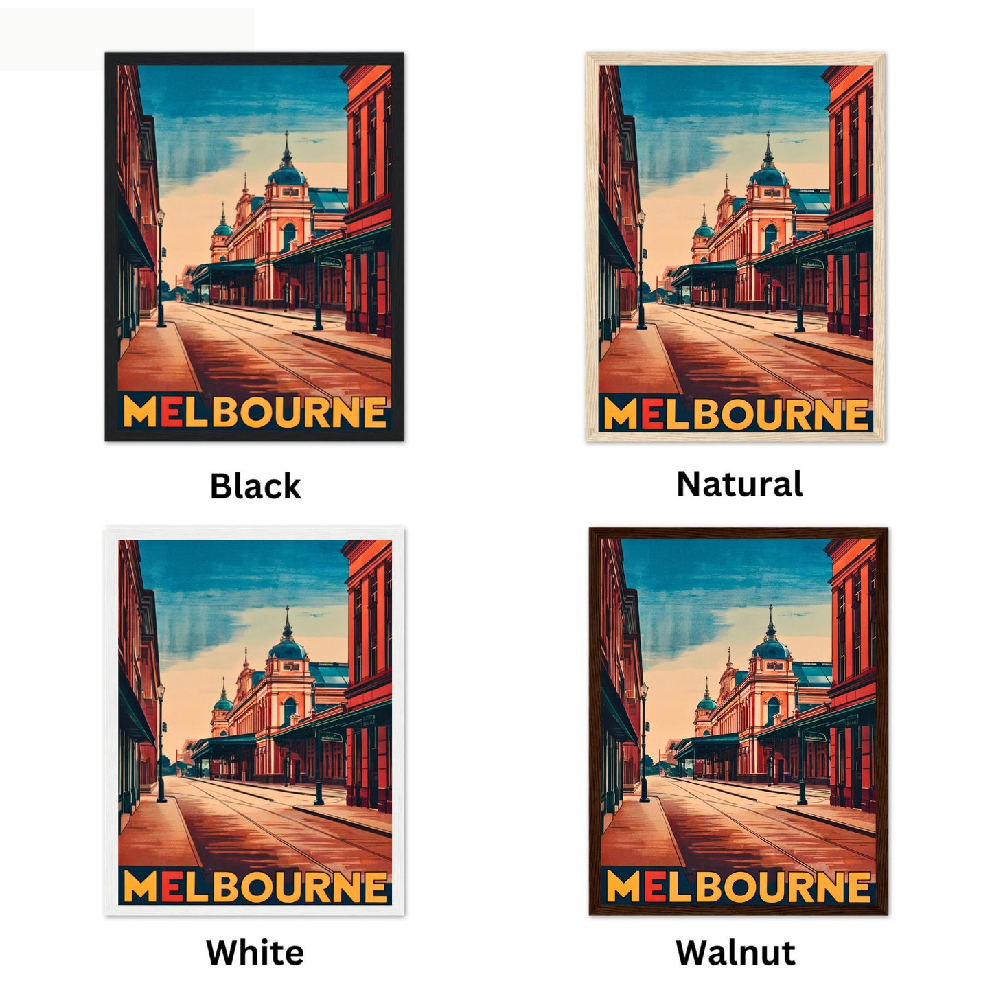 Melbourne Vintage Travel Poster - Flinders Street