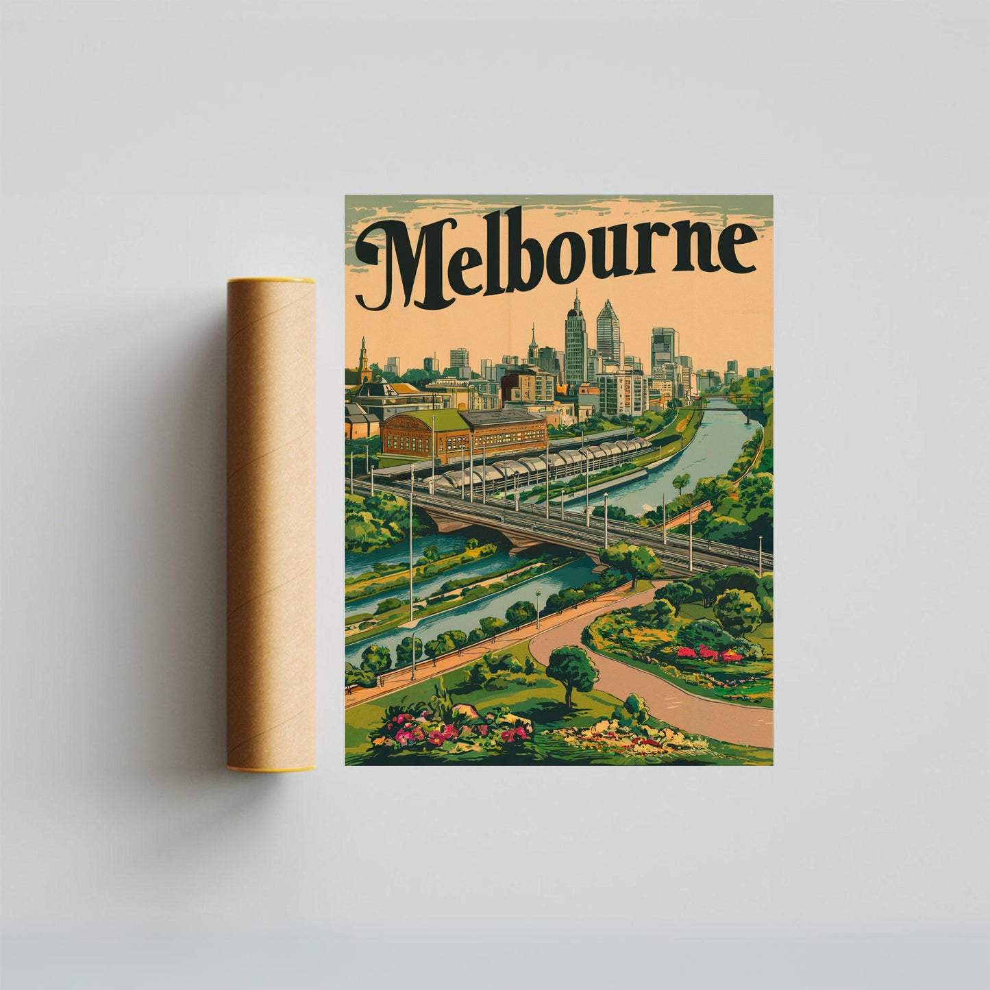 Melbourne Vintage Travel Poster