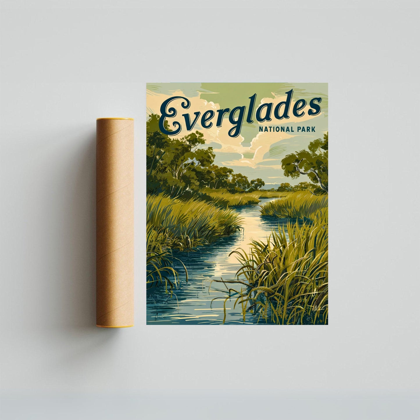 Everglades Vintage Travel Poster - Nature's River of Grass