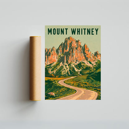 Mount Whitney Vintage Travel Poster - Alpine Wilderness