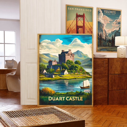 Duart Castle Vintage Travel Poster - Historic Castle