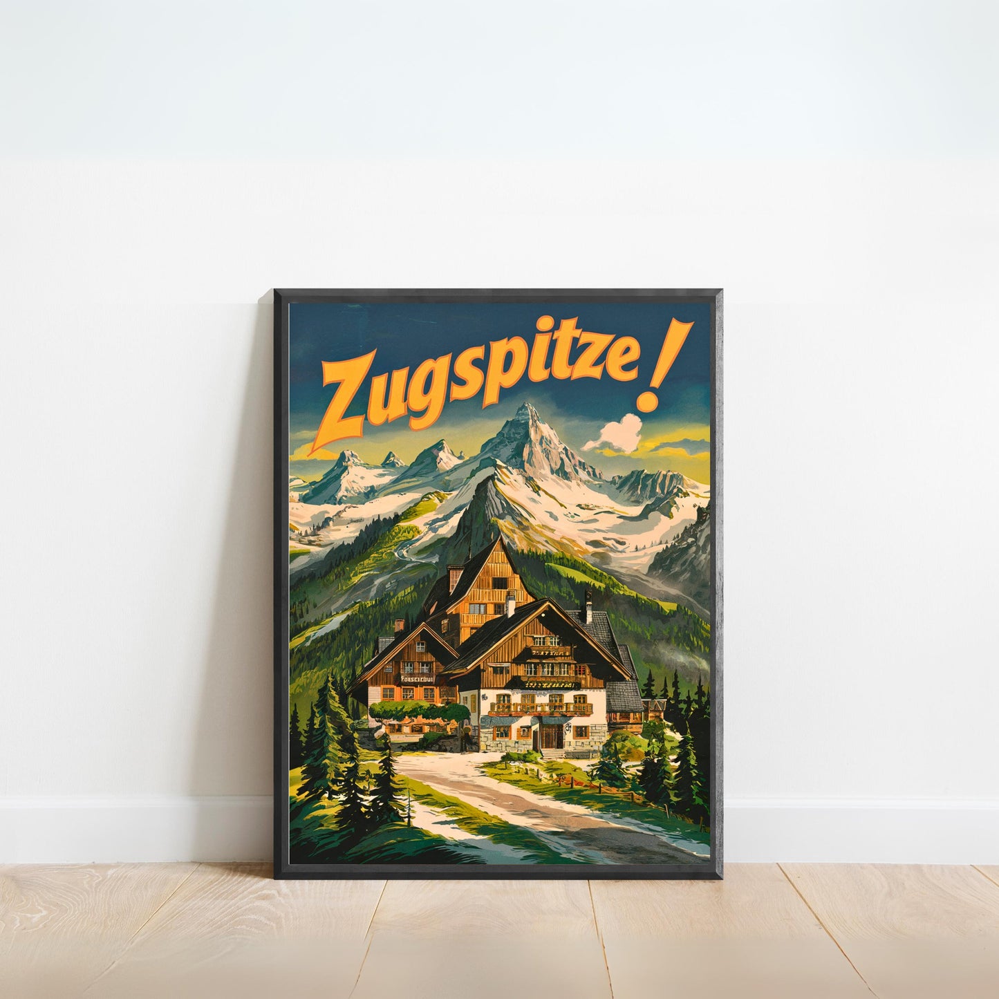 Zugspitze Vintage Travel Poster - Germany Mountains