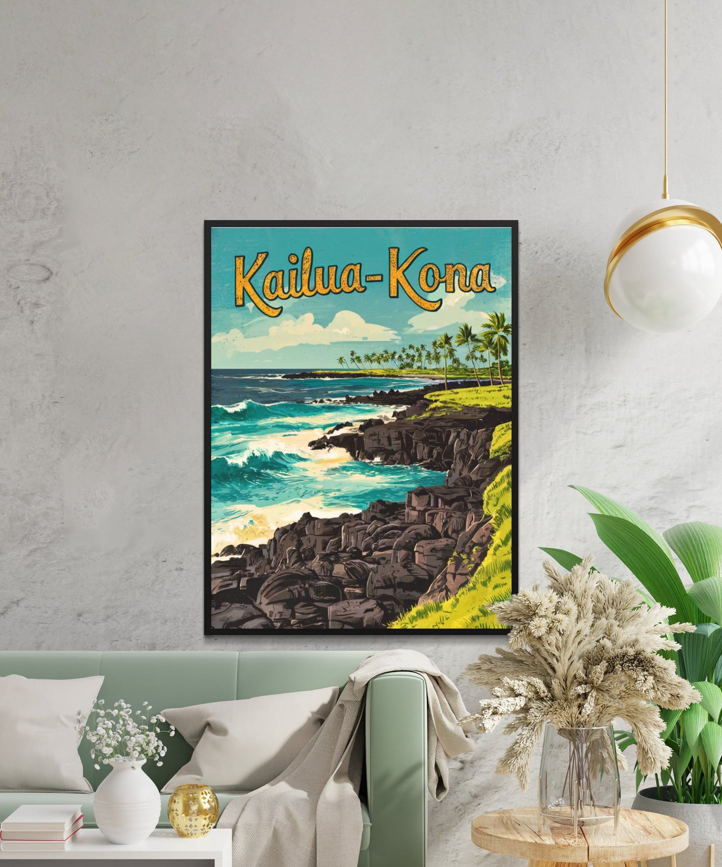 Kailua-Kona Vintage Travel Poster