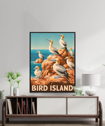 Bird Island Vintage Travel Poster