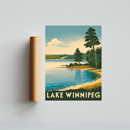 Lake Winnipeg Vintage Travel Poster