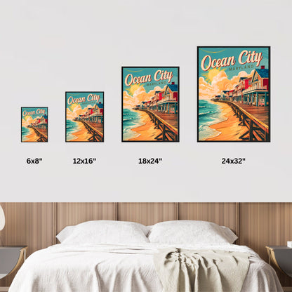 Ocean City Vintage Travel Poster