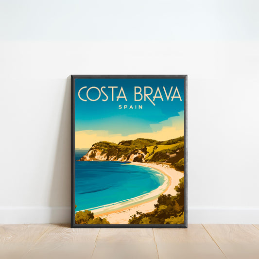 Costa Brava Vintage Travel Poster - Scenic Coastline