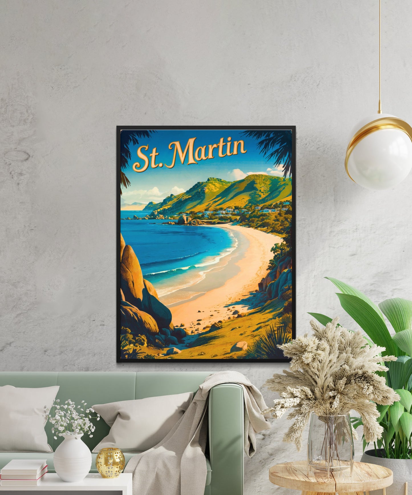 Saint Martin Vintage Travel Poster